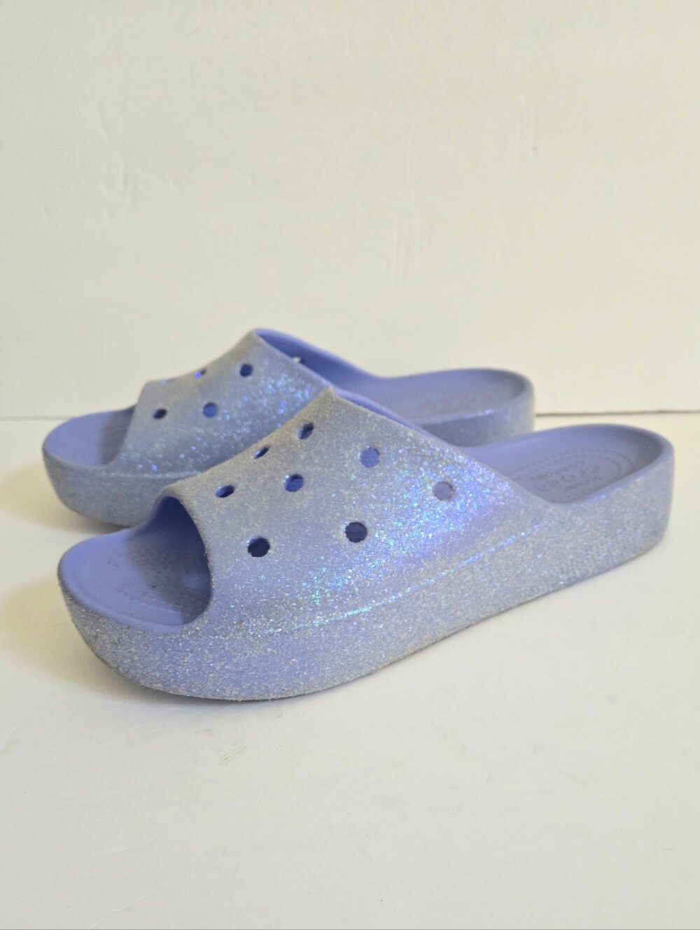 Crocs Classic Platform Slides Sandals Glitter Size 10 - Picture 4 of 14